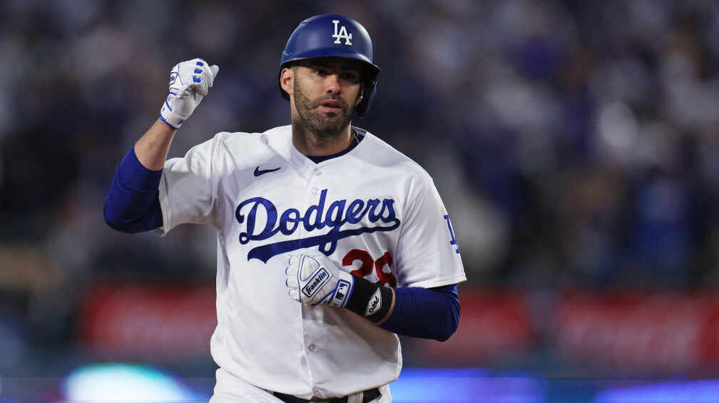 J.D. Martinez after a home run for the Dodgers against the Diamondbacks in the NLDS...