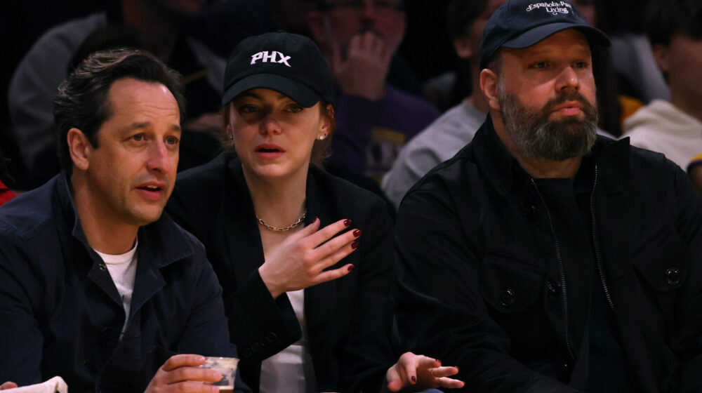 Emma Stone at Suns-Lakers on Jan. 11, 2024...