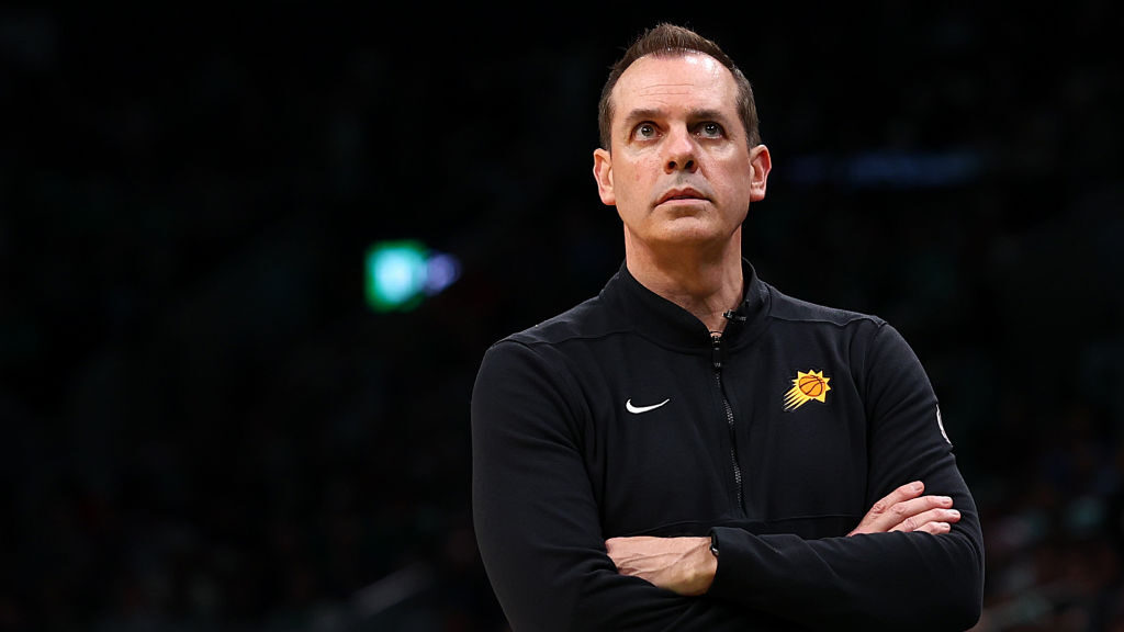 Phoenix Suns head coach Frank Vogel looks on during the second quarter against the Boston Celtics  ...