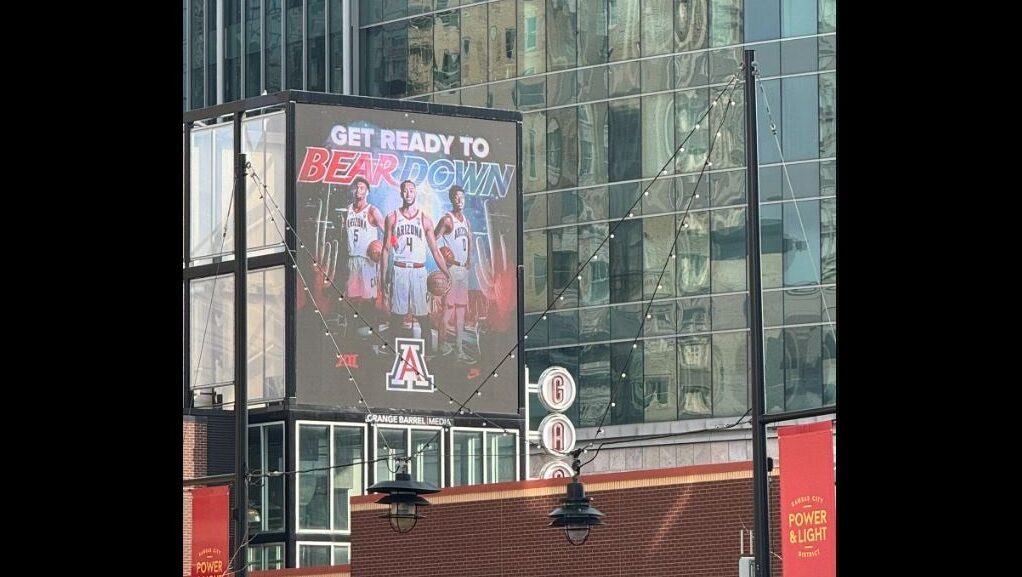 Arizona Wildcats billboard ad in downtown Kansas City during the Big 12 Tournament...
