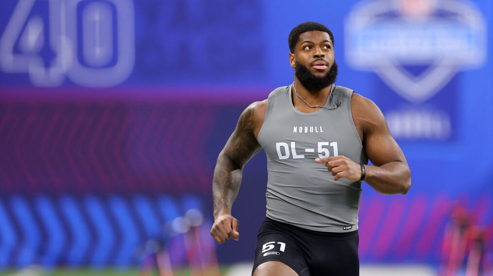 Florida State edge Jared Verse at the NFL Draft Combine...