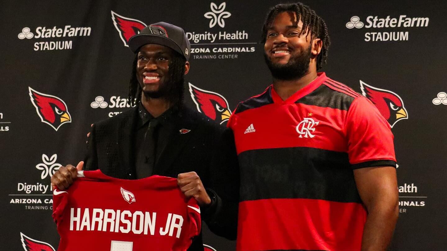 Marvin Harrison Jr. reunites with Ohio State teammate Paris Johnson Jr. in Arizona