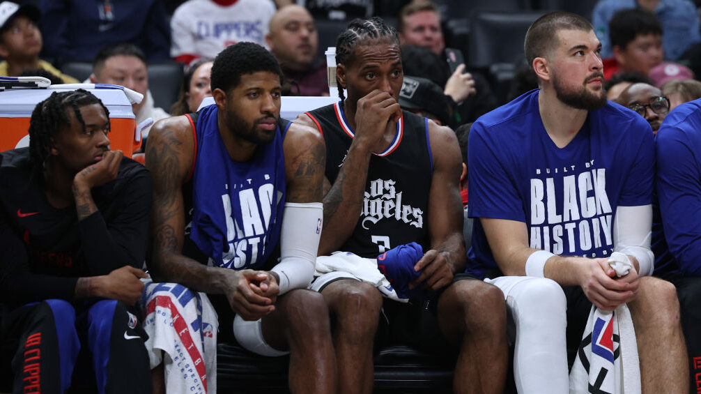 Los Angeles Clippers on the bench...