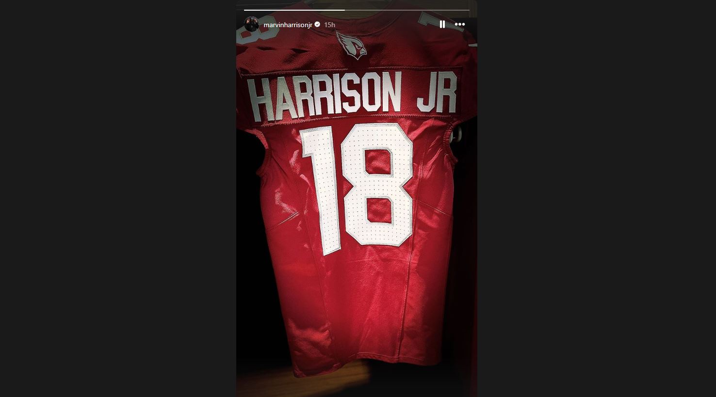 Cardinals rookie wide receiver Marvin Harrison Jr. announces on his social media he will be wearing...