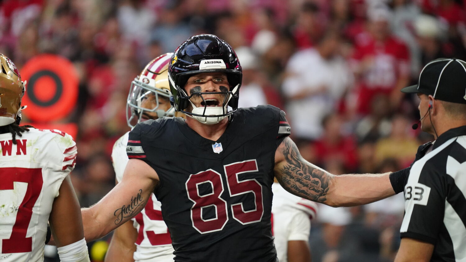 Arizona Cardinals tight end Trey McBride...