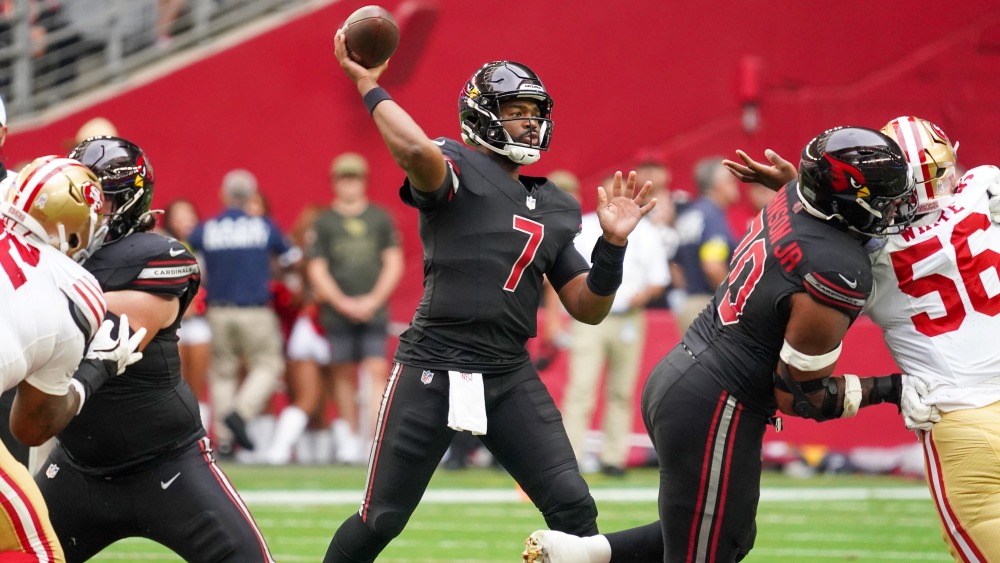 Arizona Cardinals quarterback Jacoby Brissett...