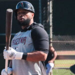 First baseman Carlos Santana of the Arizona Diamondbacks during spring training at Salt River Fields (Arizona Sports Photo/Alex Weiner)