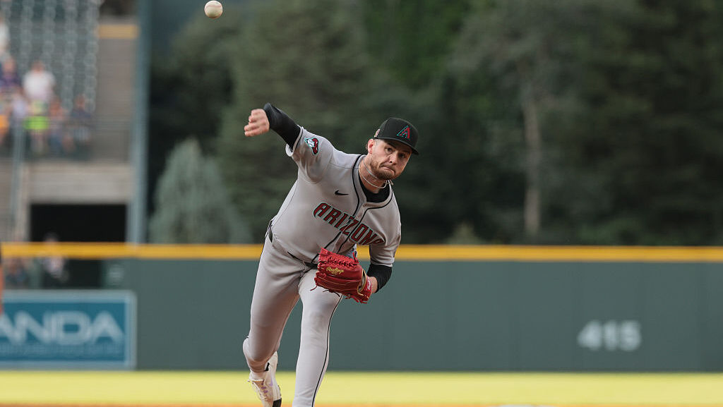Ryne Nelson #19 of the Arizona Diamondbacks...
