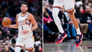 Devin Booker debuts Nike Book 2 'University of Arizona' PE shoes vs. Raptors