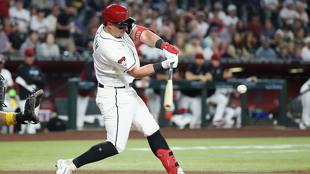 James McCann #8 of the Arizona Diamondbacks...