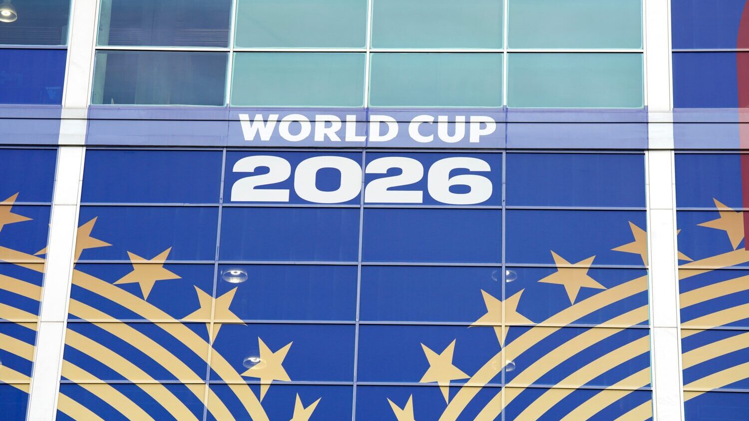 FIFA World Cup signage is displayed outside of Houston Stadium, Wednesday, May 27, 2026, in Houston...