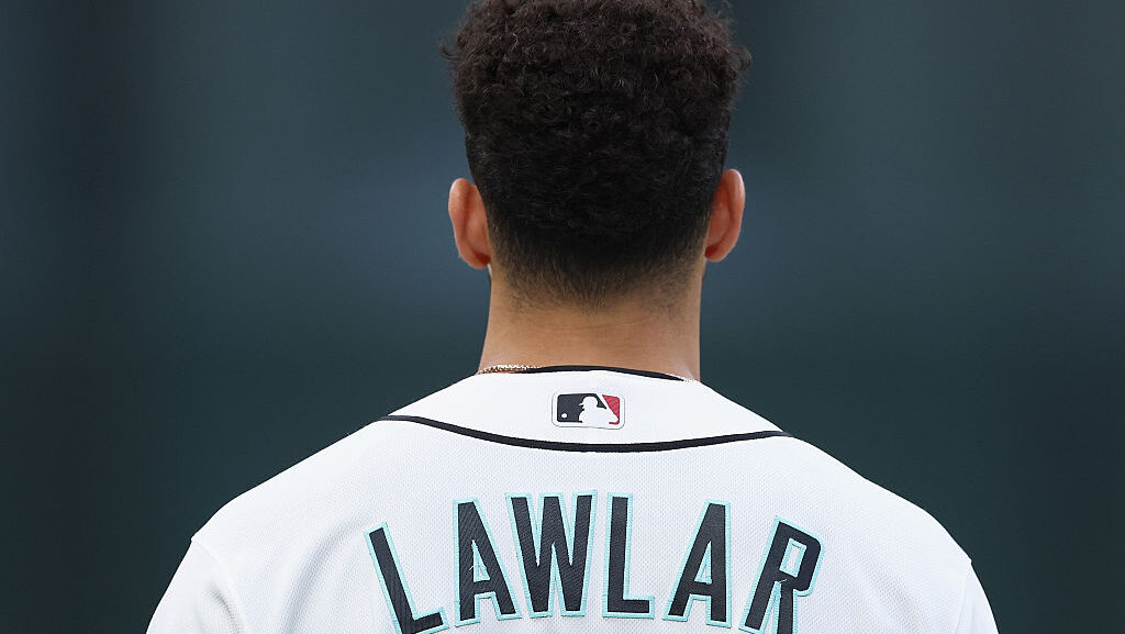 Jordan Lawlar #10 of the Arizona Diamondbacks...
