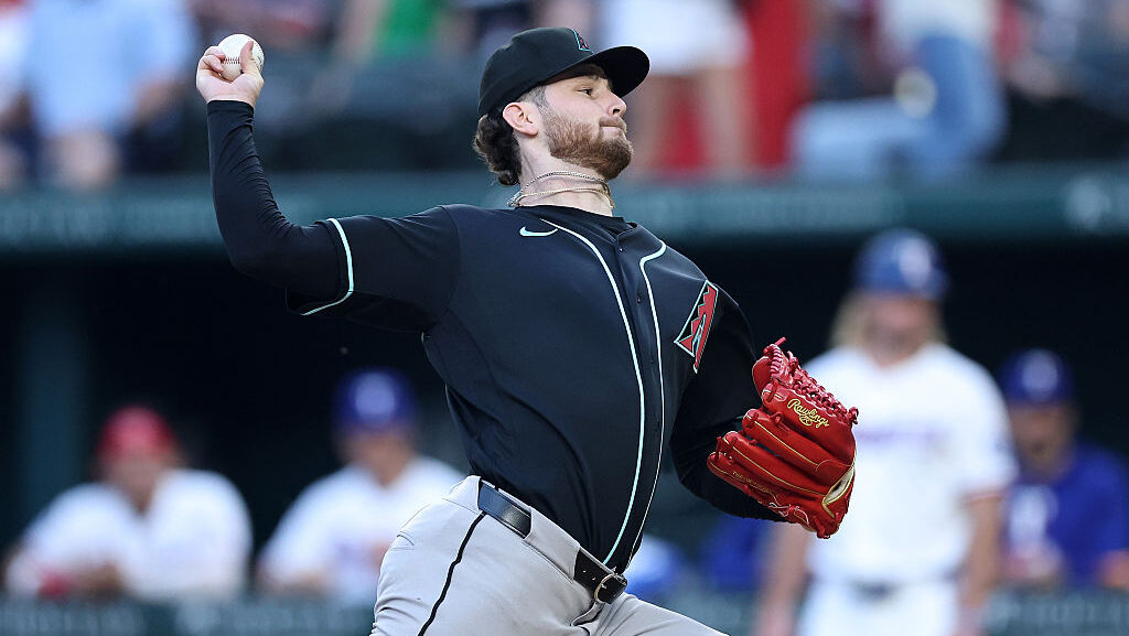 Ryne Nelson #19 of the Arizona Diamondbacks...