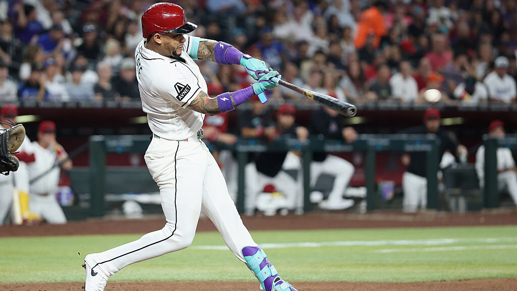 Ketel Marte #4 of the Arizona Diamondbacks...