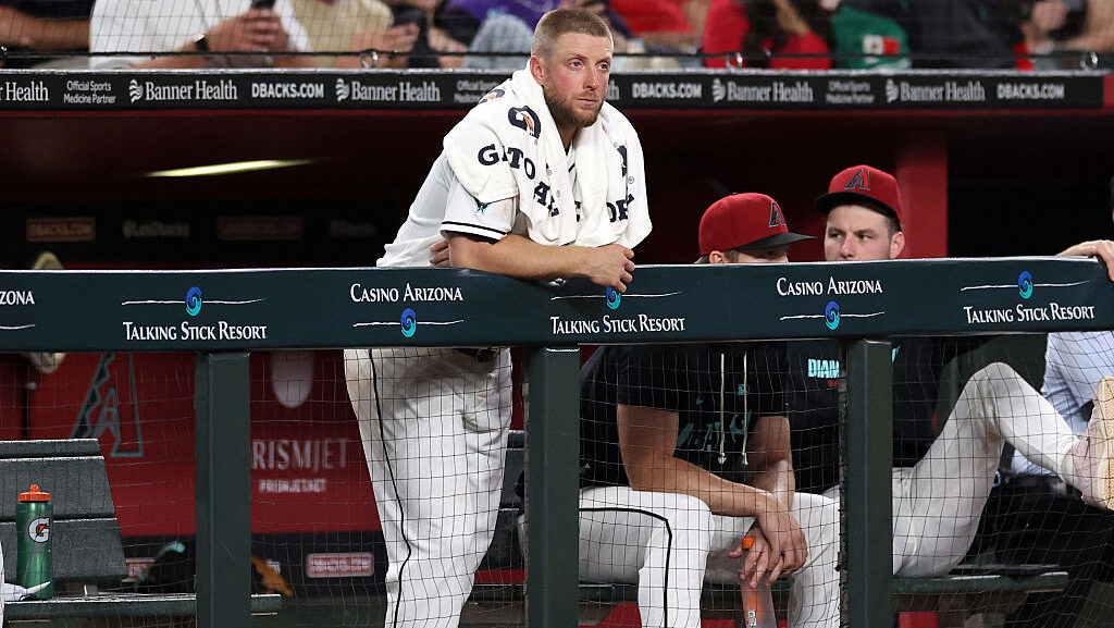 Merrill Kelly #29 of the Arizona Diamondbacks...