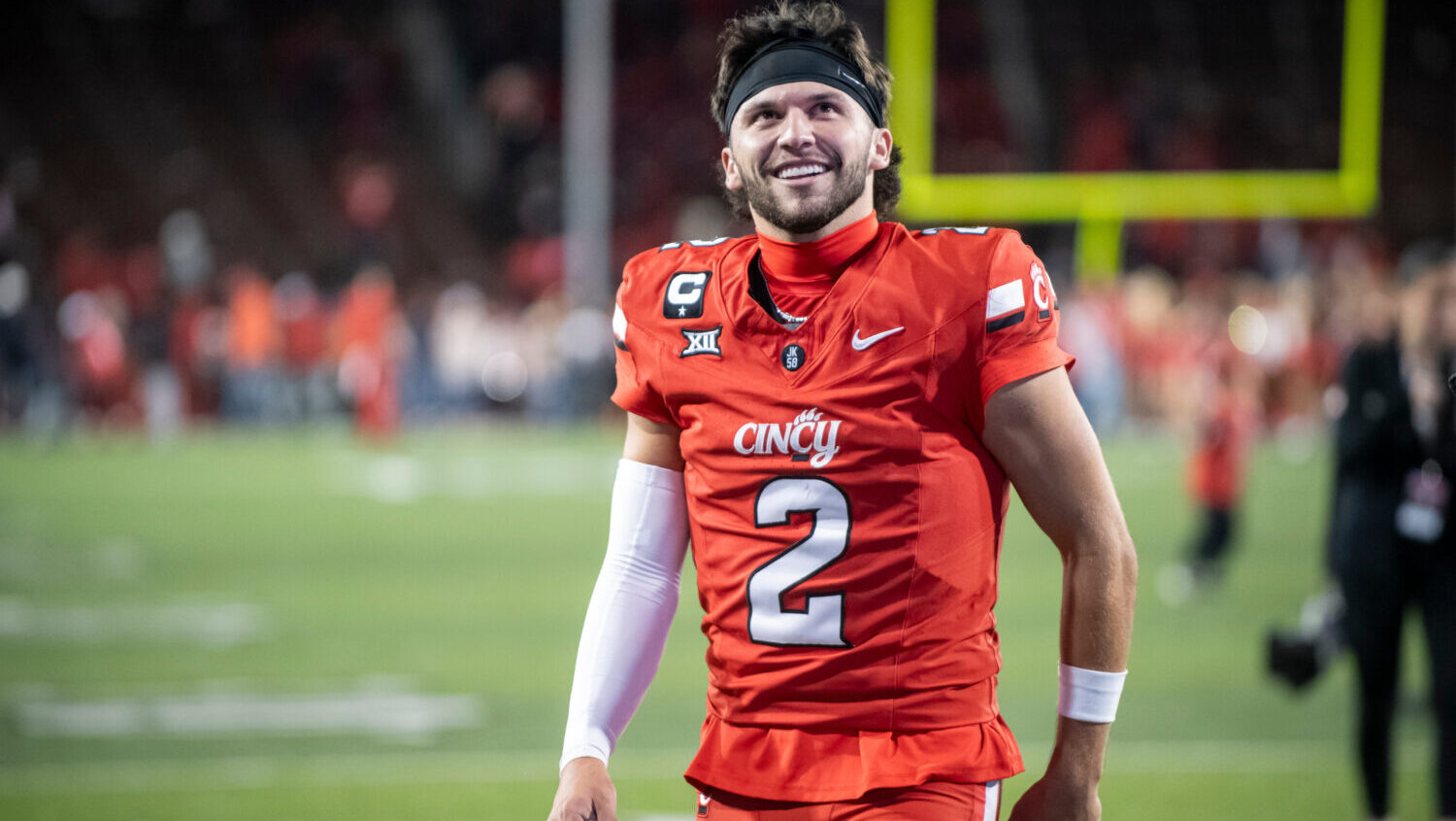 FILE - Cincinnati quarterback Brendan Sorsby (2) walks off the field after a NCAA college football ...