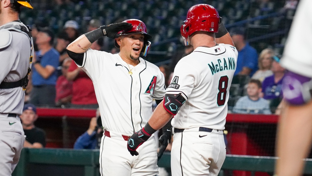 Arizona Diamondbacks Ildemaro Vargas and James McCann...