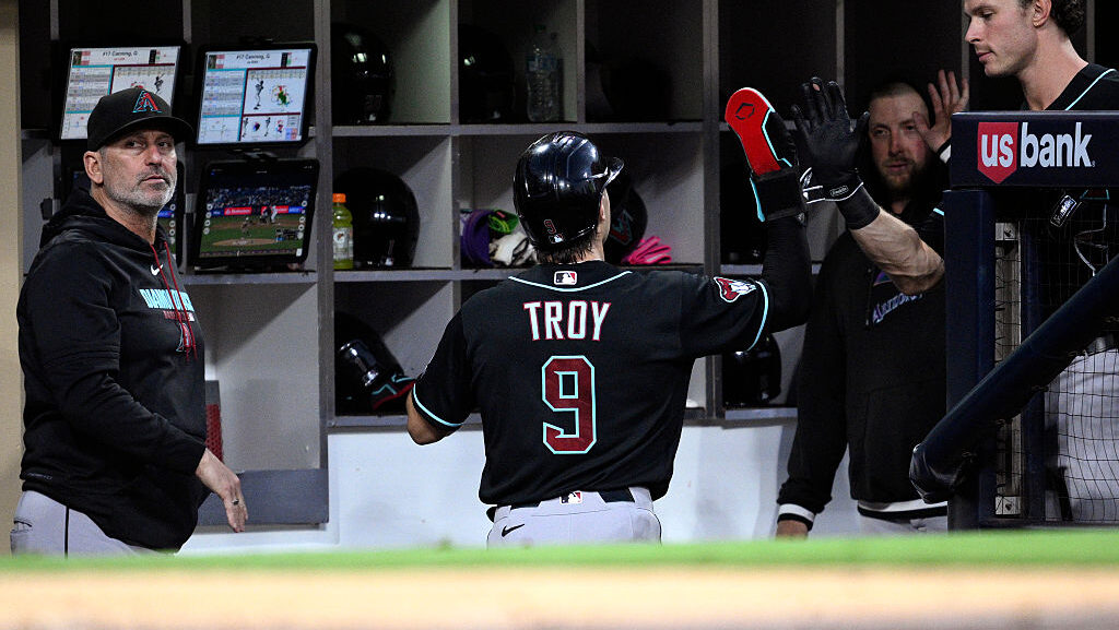 Tommy Troy #9 of the Arizona Diamondbacks...
