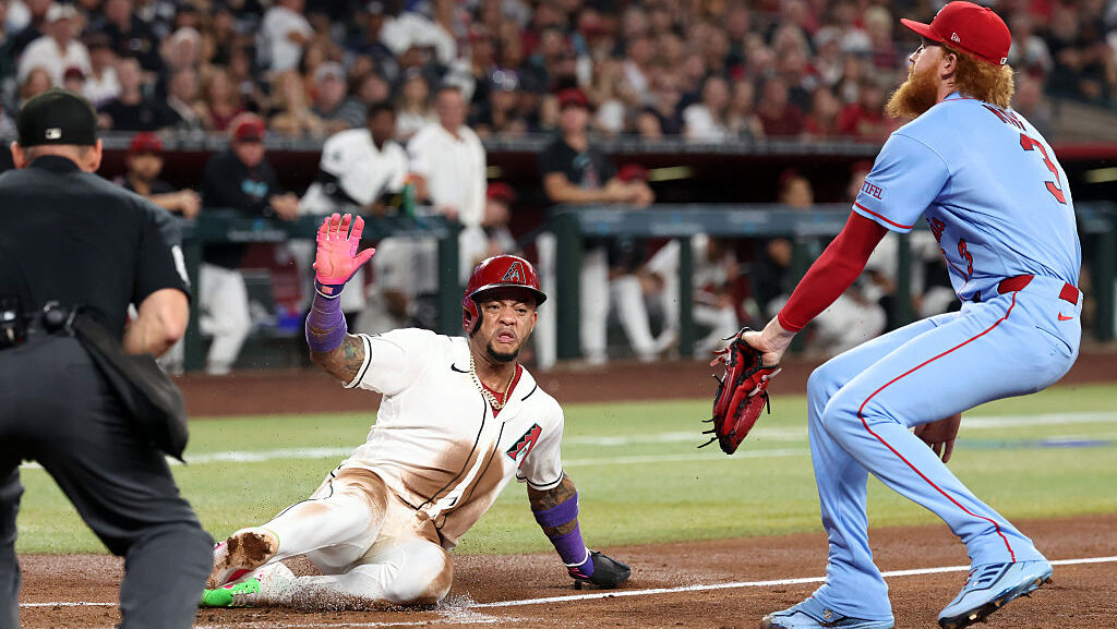 Ketel Marte #4 of the Arizona Diamondbacks...