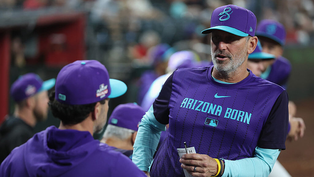 Manager Torey Lovullo #17 of the Arizona Diamondbacks...