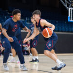 Junior Addison Arnold dribbles at practice in Vilnius. (Arizona Athletics)