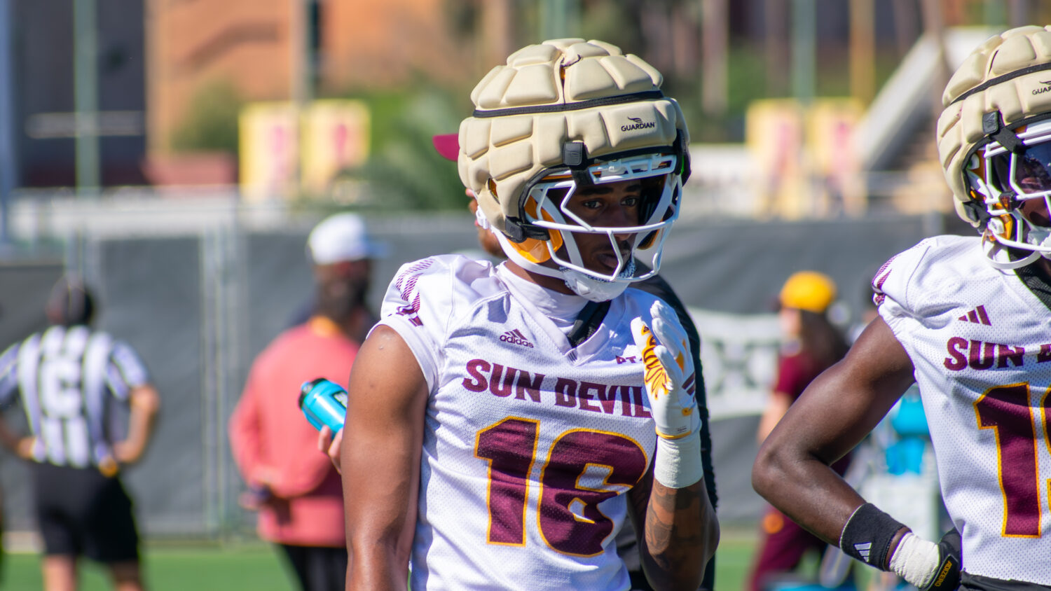 Arizona State cornerback Nigel Pringle at spring practice on March 19, 2026. (Damon Allred/Arizona ...