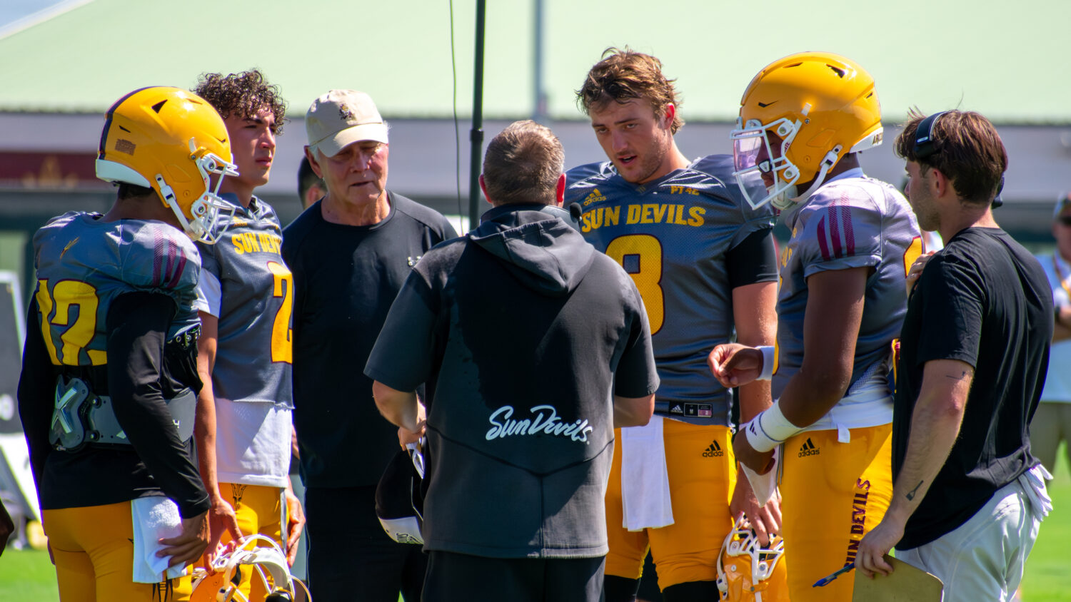 ASU legend Danny White with current quarterbacks...