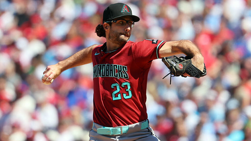 Zac Gallen #23 of the Arizona Diamondbacks...