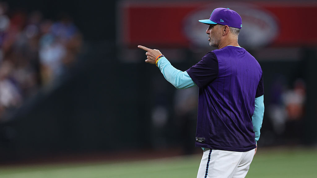 Manager Torey Lovullo #17 of the Arizona Diamondbacks...