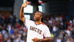 Cardinals legend, Hall of Famer Larry Fitzgerald throws out first pitch at Diamondbacks game