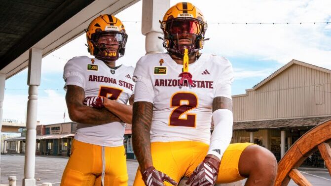 ASU is going with gold-white-gold uniforms at Texas A&M as the Aggies have their Red, White and Blu...