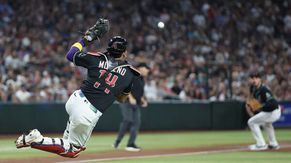 Gabriel Moreno #14 of the Arizona Diamondbacks
