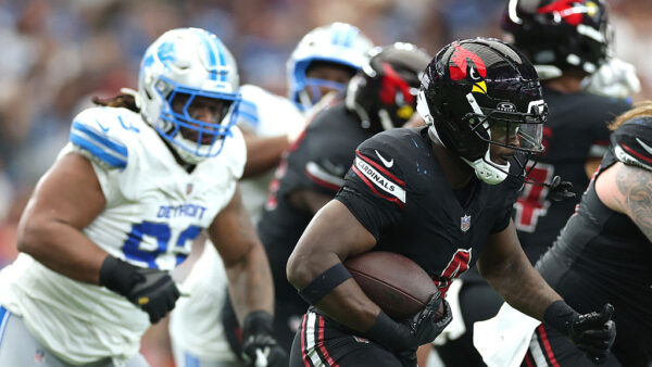 Jeremiyah Love #4 of the Arizona Cardinals