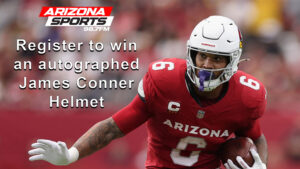 Register to win an autographed James Conner helmet