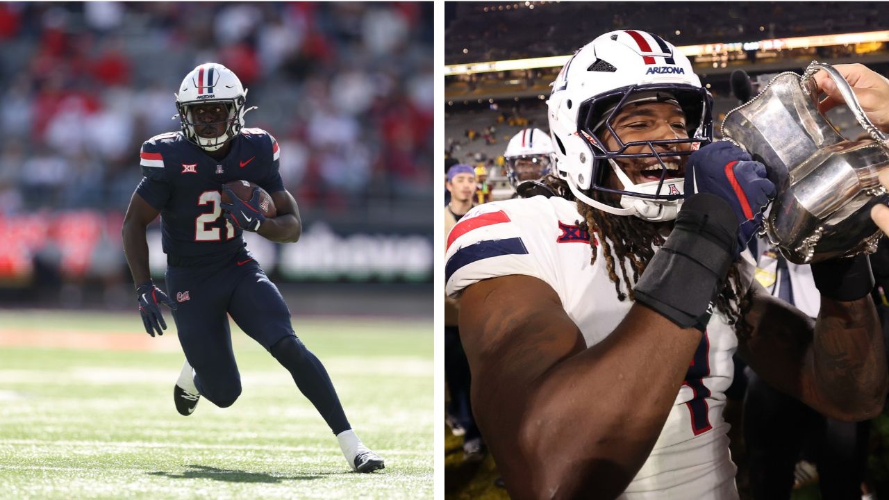 Arizona football's Ismail Mahdi (left) and Max Harris (right) have both been ruled ineligible. (Get...