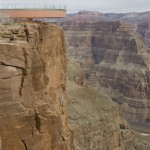The glass-bottomed Skywalk starts its move over the edge of the west rim of the Grand Canyon on the Hualapai Indian Reservation, Ariz. (Associated Press)