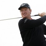 Ernie Els of South Africa plays on the 8th tee during practice for the British Open Golf championship, at the Royal Birkdale golf course, Southport, England, Wednesday, July 16, 2008. (AP Photo/Jon Super)