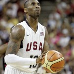 United States men's basketball guard Kobe Bryant takes a free throw during a basketball game against Canada in Las Vegas, Friday, July 25, 2008. (AP Photo/Louie Traub)