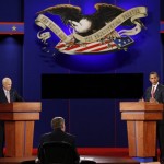 Democratic presidential candidate Sen. Barack Obama, D-Ill. answers a question as Republican presidential candidate Sen. John McCain, R-Ariz. listens, Friday, Sept. 26, 2008, at the presidential debate at the University of Mississippi in Oxford, Miss. (AP Photo/Ron Edmonds)