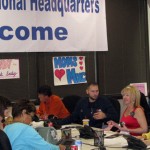Volunteers answer phones at John McCain's office in central Phoenix on Tuesday. (Hanna Scott/KTAR)