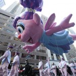 The Abby Cadabby balloon makes its way down Broadway in celebration of the 82nd annual Macy's Thanksgiving Day parade, Thursday, Nov. 27, 2008, in New York. (AP Photo/Louis Lanzano)
