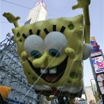 The SpongeBob SquarePants float moves through Times Square during the Macy's Thanksgiving Day Parade Thursday, Nov. 27, 2008 in New York. (AP Photo/Frank Franklin II)
