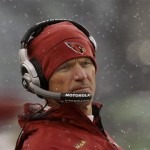 Arizona Cardinals coach Ken Whisenhunt watches his team during the first half of an NFL football game against the New England Patriots in Foxborough, Mass., Sunday, Dec. 21, 2008. The Patriots defeated the Cardinals 47-7. (AP Photo/Stephan Savoia)
