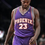 Phoenix Suns' Jason Richardson (23) reacts to a call during the second half of a basketball game against the New York Knicks, Wednesday, Jan. 21, 2009 in New York. The Suns lost the game 114-109. (AP Photo/Frank Franklin II)