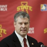 Iowa State head football coach Paul Rhoads speaks about the school's 2009 recruiting class during a news conference, Wednesday, Feb. 4, 2009, in Ames, Iowa. (AP Photo/Charlie Neibergall)