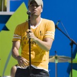Spanish singer Enrique Iglesias sings during the half time show at the Pro Bowl football game at Aloha Stadium, Sunday, Feb. 8, 2009, in Honolulu. (AP Photo/Marco Garcia)