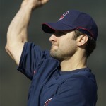Cleveland Indians' Tony Graffanino, a non-roster invitee, throws the ball during morning workouts at the Indians spring training facility Tuesday, Feb. 17, 2009, in Goodyear, Ariz. (AP Photo/Ross D. Franklin)