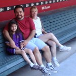While the D-backs were down in Tucson for Spring Training, Ben Rodriguez, Stephanie Cox, and their daughter, Serengeti Cox-Rodriguez, from Gilbert, AZ, were having a great time touring Chase Field. Here we are relaxing the D-Backs dugout.