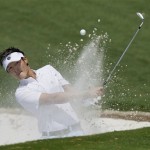 Amateur Danny Lee of New Zealand chips out of a bunker on the 10th green during the second round of the Masters golf tournament at the Augusta National Golf Club in Augusta, Ga., Friday, April 10, 2009. (AP Photo/David J. Phillip)