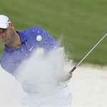 Stewart Cink chips out of a bunker on the 10th hole during the second round of the Masters golf tournament at the Augusta National Golf Club in Augusta, Ga., Friday, April 10, 2009. (AP Photo/David J. Phillip)